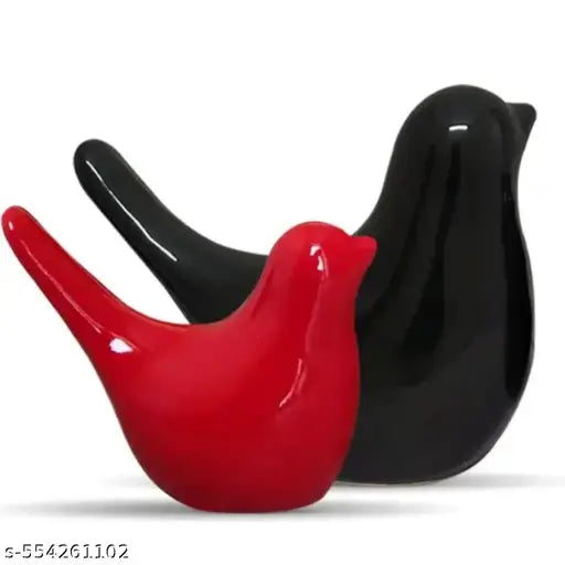 The Indian Home Handicraft Ceramic Bird Couple Showpiece Set For Home Decoration