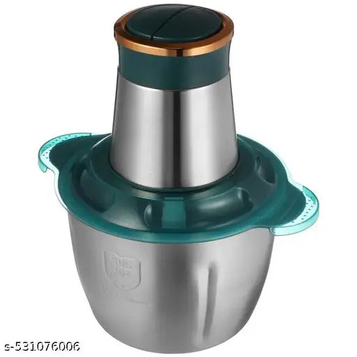 Electric Stainless Steel Vegetable & Meat Chopper with Powerful Motor – Multi-Functional Food Processor for Kitchen Use ( Green, Pack of 1 )