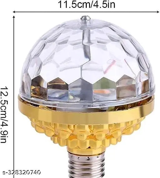 Golden Jumbo 360 Degree Rotating Light Disco Bulb for Home Bedroom Hall Dancing Stage Birthday Party Disco Bulb (Golden, Pack of 1)