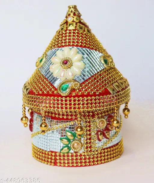 Fancy Round Shape wooden Sindhora/Sindoor dani For Women