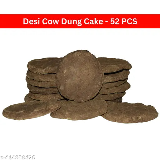 Pasuthai Desi Cow Dung Cake(Small) - 52 Pcs | Agnihotra, Havan, Yagya Puja, Navratri Agyari, Cultural, Spiritual Events