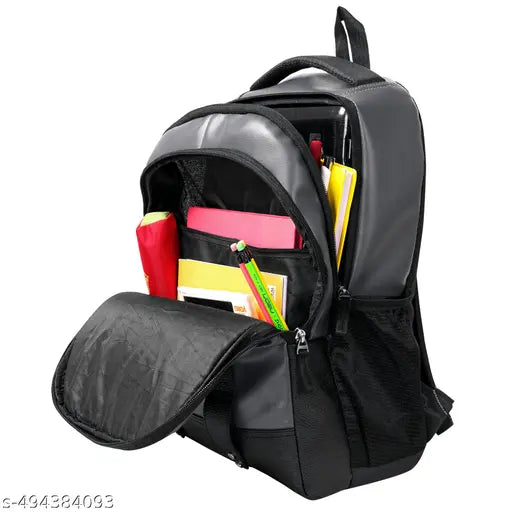 ZERUS Stylish Faux Leather Backpack for Men and Women Trendy Office School College and Travel Bag for Teens & Students