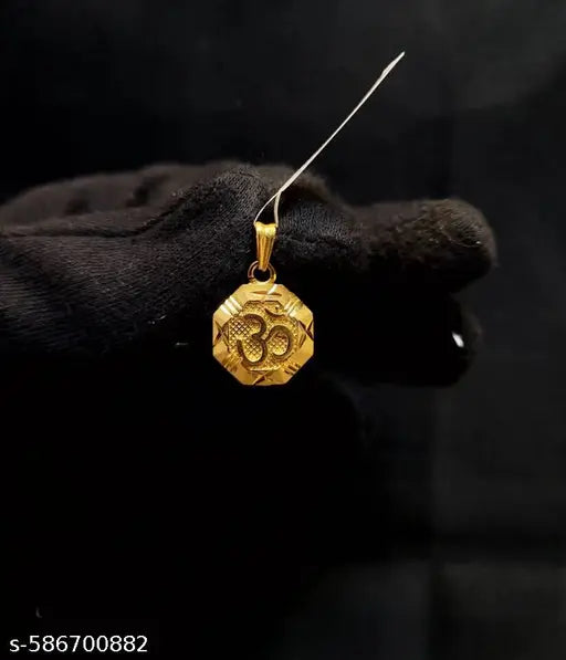 Om Pendant Necklace with Chain | Daily Wear Spiritual Jewellery | Religious Locket for Men & Women | Trendy Gift for All Occasions