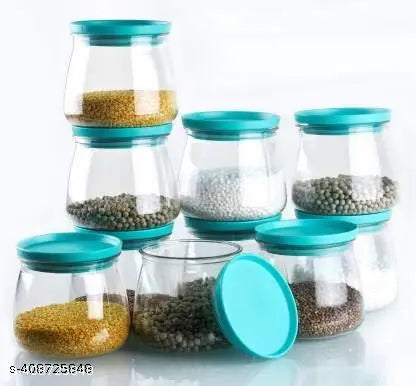 Airtight plastic Container Jar Set For Kitchen - 900ml Set Of 6, Jar Set For Kitchen, Organizer Container Set Items, Air Tight Containers