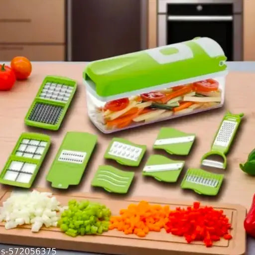 14 in 1 Multipurpose Chopper, Fruits & Vegetable Cutters Grater Peeler Chipser, Unbreakable Food Grade , Chopper for Kitchen | Easy Push to Clean Button Slicer Dicer