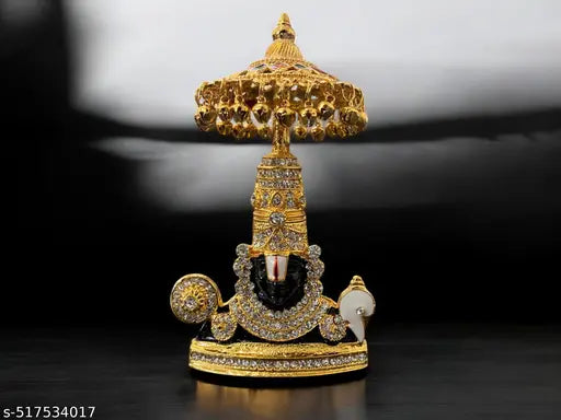 God Balaji white multistone with umbrella statue for car dashboard