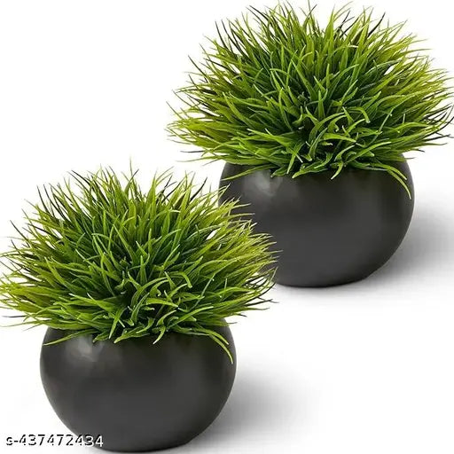 Global Decor New Artificial Flowers | Multi flower with Black Colors |Perfect for Home, Bedroom, Bathroom, Balcony, Living Room, Weddings, Decorative Plants, Mini Artificial Plants Indoor for Home Farmhouse  and Crafting | (pack of 2)