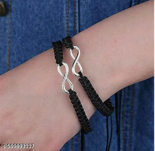 Trending Stylish Black Dori Infinity Lucky Bracelet for Men & Women | Handmade Braided Rope Charm | Couple & Friendship Bracelet