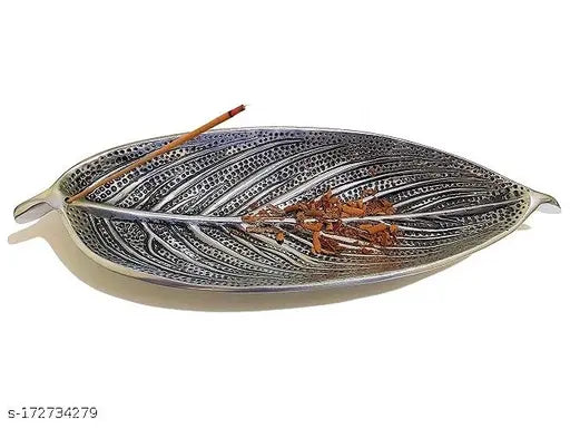 Export Quality Aluminum Agarbatti Stand Incense Stick Holder with Ash Catcher for Puja - Metal Incense Sticks Stand Holder for Home Office Temple Decoration Pooja Articles (10 X 3.25 X 2 Inches, Silver)