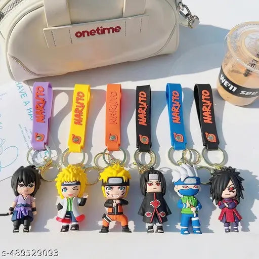 Anime Naruto Cartoon Characters Keychain for Girls Boys, Cute Silicon Keychains Accessories Keyring Key Purse Backpack Car Charms for Kids Gifts