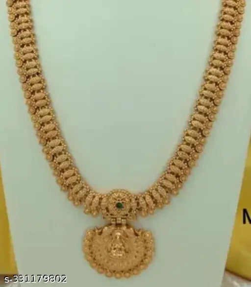 Shilpa creation's South Indian Tradiitonal jewellery set for women ||Necklace With Earing || Designer Jewellery Set ||Gold Finish South  Indian Handmade Haram Temple Jewellery Set II Jewellry Gift For Diwali II