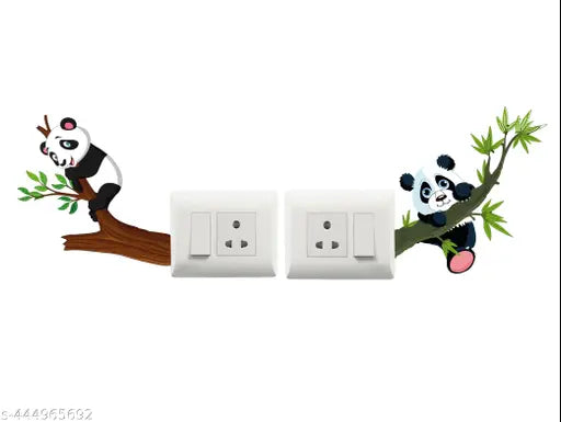 Panda Swithboard Wall Sticker ( Size - 30*30 cm )