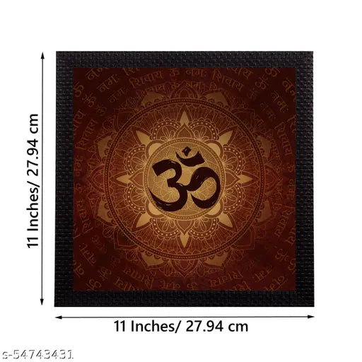 H'Decor Om Symbol Satin Matt Textured UV Art Painting