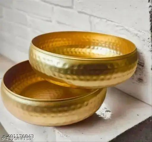 Metal Urli Bowl for Floating Flowers | T-Light Candle Holder for Diwali & Navratri Metal Puja Items Home Decorative A.H STORES