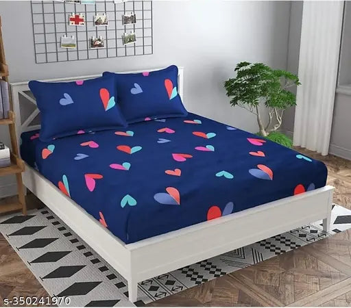 Softech  1 Double  Bedsheet with 2 Pillow Covers Long Lasting & Wrinkle Free With Size of  228X228 cm