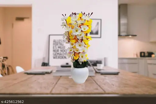 (BROTHER ENTERPRISES) ARTIFICIAL (YELLOW AND YELLOW  ) BLOSSAM  PLANT PARTY  FOR DECORATIVE TABLE  AND HOME DECORATION (PACK OF 1)
