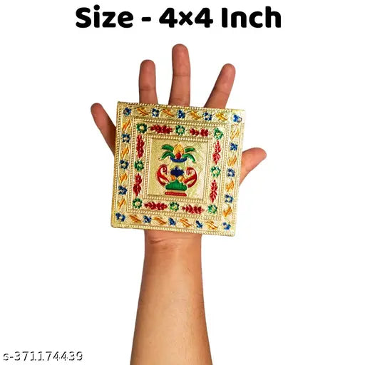 Size : 4×4 Inch Handicraft Wooden Pooja Chowki For Pooja Combo Pack of 5 | Pooja Chowki Small | Laddu Gopal Puja Chowki | Pooja Plate Stand | Laddu Gopal Aasan