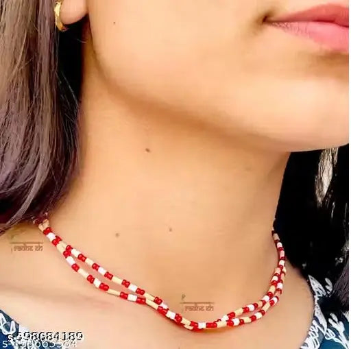 Designer Tulsii Mala 34" For Girls, Original tulsii Beads, From Vrindavan/Tulsii Kanthi Mala/Rosary Tulsii Neckless/ISKON Tulsii Kanthi/Vaishnav Tulsii Kanthi Mala. Original kanthi rudrakhsa tulsii mala puja jap 2Pcs