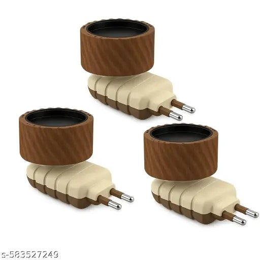 Wooden Electric Kapoor Dani for Pooja & Meditation – Plug-in Aroma Diffuser with LED Lightc| Aromatherapy & Pooja | Odor Eliminator & Air Purifier Pack of 3