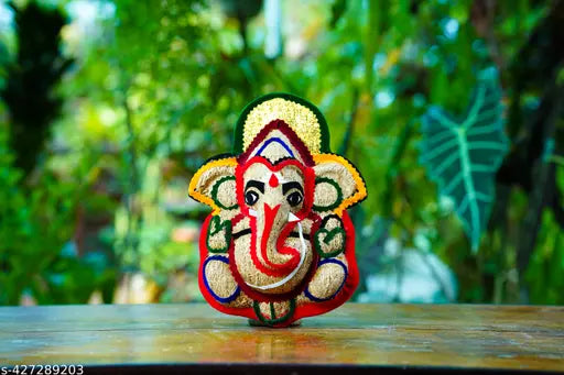 Lord Ganesh Idol Wall Hanging/Pooja Room Hanging made of pure Vetiver Root,14 Inches Ganesh Wall Hanging for Wall Decoration and Gifting
