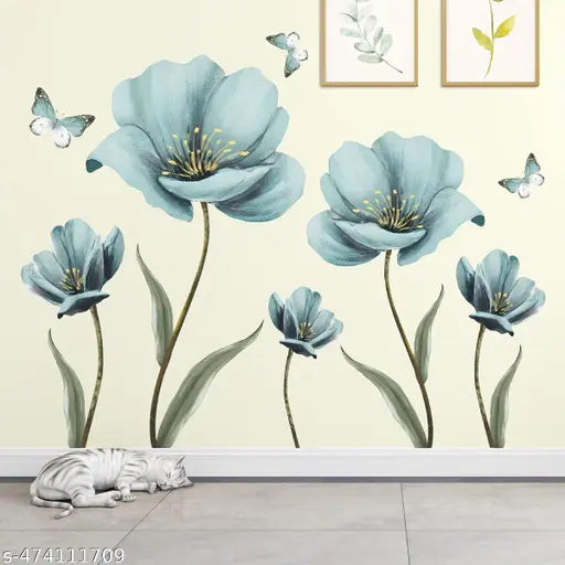 Advait Design decorative beautiful watercolor flowers wall stickers for living room, children room, nursery, playgroup