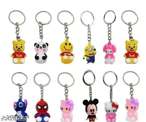 Trendy Multi Men and Women  Multi Color Plastic Cartoon Keychain (Pack-1)