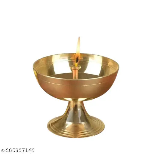 SriMaa Ventures Long-Burning Brass Diya with Durable Glass  Handcrafted Akhand Jyoti Lamp for Home Mandir, Aarti,  Festive Lighting