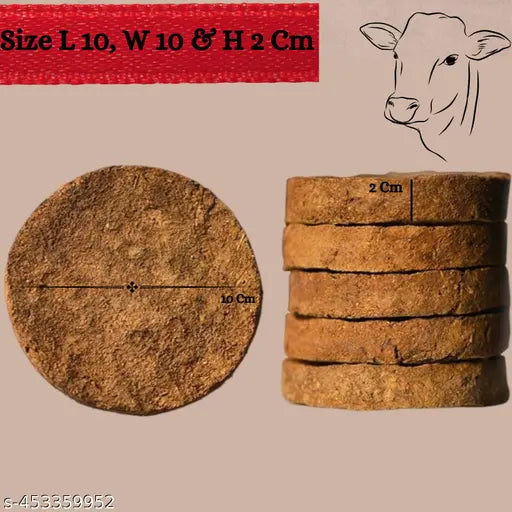 24Pc Cow dung cake, Gobar ke Upale for Havan Puja, and Cow Dung Cake for Pooja (Pack of 24) (Size 10*10*2 Cm)