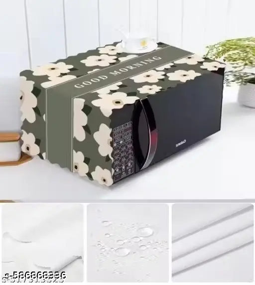 CASA FURNISHING Microwave Oven Cover, Waterproof Modern Design Kitchen Oven Cover Attractive Decorative Dust Proof Appliance Oven Top Cover (100 x 35 cm)