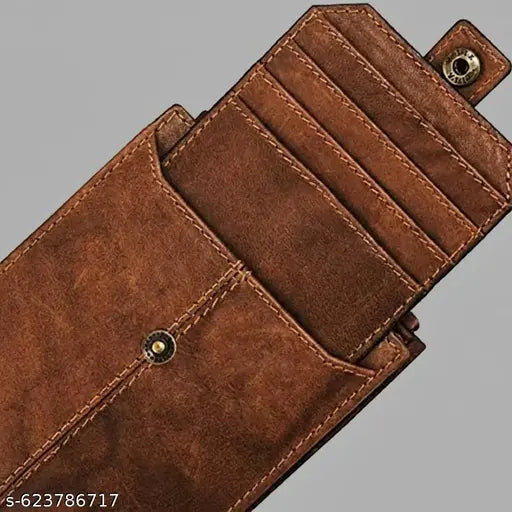 Elusive Trend Men's Wallet Leather Purse Leather Wallet for Men's & RFID Blocking Genuine Branded Leather Wallet for Men's (BROWN)