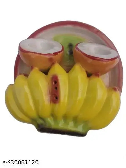 AATHI Traders - Decorative Pooja Plate, Yellow Banana Design Plate, Thambulam Plate,Pooja Arati Thali