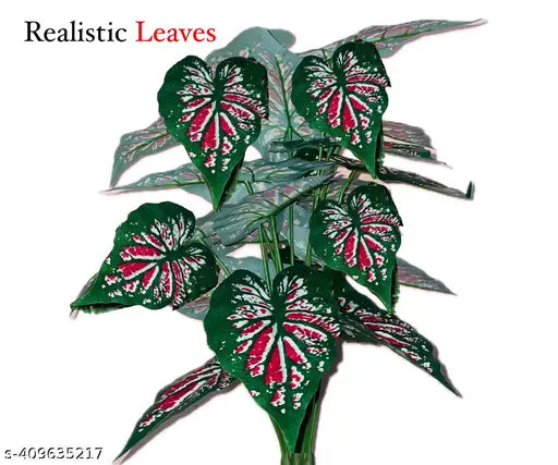 Sunever 18 Leafs Red Edema Plant Tree for Home Decors Items (60cm)