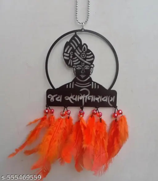 Acrylic Car Hanging Jay Swaminarayan  Ornament | Elevate Car, Home, Office & Garden Decor | Divine God Elegance | Dream Catcher Positive Vibes Mirror Decor Car Rear View Mirror Decoration Handmade Gift