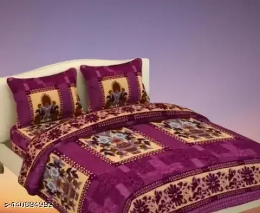 WOOLLEN DOUBLE BEDSHEET//WARM BEDSHEET FOR DOUBLE BED//BROWN WARM FLORAL BEDSHEET/ bedding set 1+2 with 2 pillow cover size 90*90