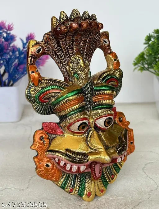 Multicolor Metal Narsingh Kirtimukha Wall Hanging Mask - A Powerful and Meaningful Housewarming Gift for Protection and Blessings to Home