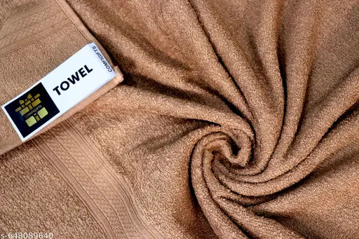 2 Piece Towel Set Brown | 1 Bath Towels & 1 Hand Towels 100% Cotton | 370 GSM | Soft, Absorbent, Lightweight Towels with Computerized Embroidery