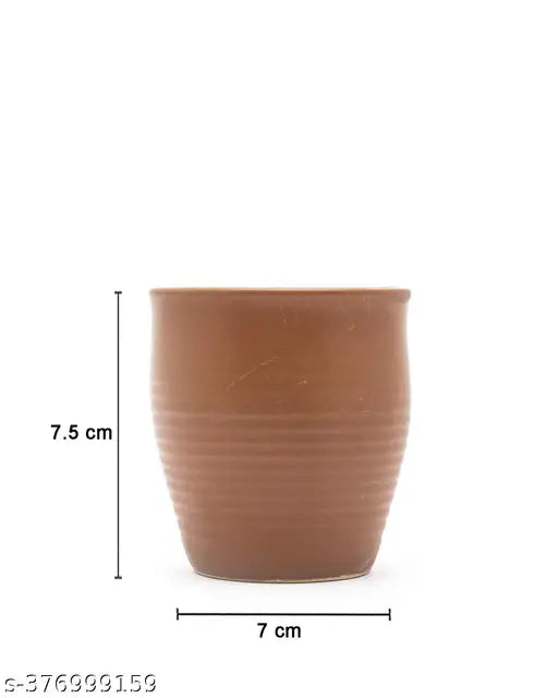 ad Kulhads, Handmade Indian Traditional Style Khullad,  Design, Terracotta Colour, Ceramic, Set of 6