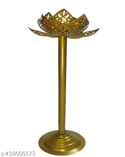 FIRST TIME pack of 1 Iron Beautiful Design Lotus Shaped Candle Holder 26 inch lotus vase pack of 1 U