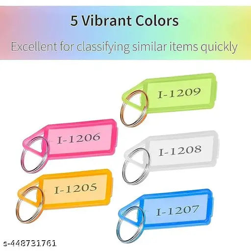 Keychains KeyRING Multicolor Keyring & Keychain with Name Key Tag Labels 50pc pack