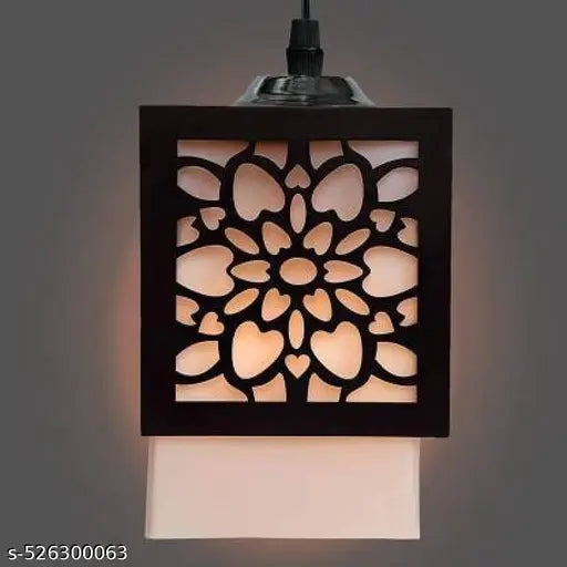 G Gojeeva Wooden Design Hanging Pendant Ceiling Light for Home Decoration Fancy Stylish Lighting Living Room, Kitchen Indoor Fixture (Bulb not include)