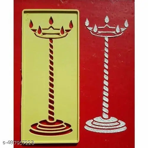 Different Design Ready to Draw Rangoli Making Stencils, Rangoli Plastic Stencils for Floor Decoration (Set of 12, Size 3x7 Inch)