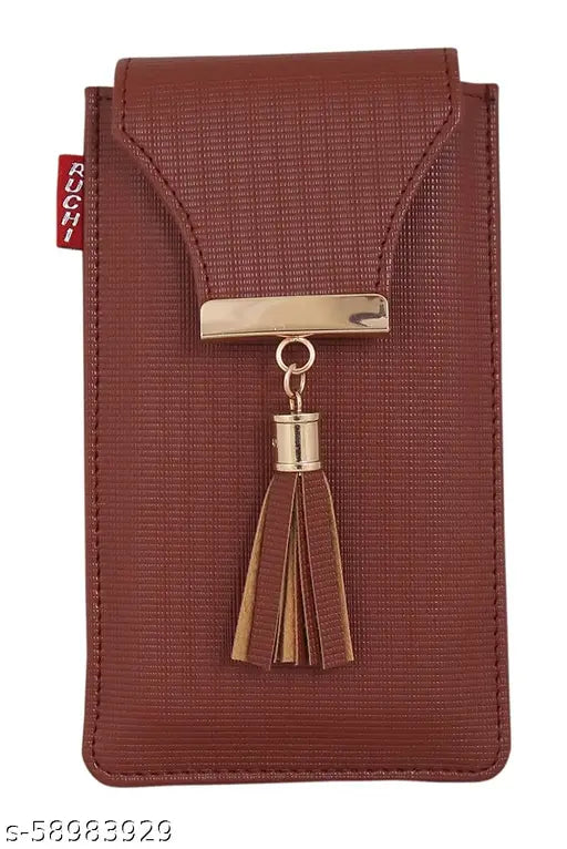 Tickles Fancy Mobile Pouch with Case Holder Waist Clip for Women Girls Ladies Sari Coin Pocket (Brown) (Suitable for Mobile Sizes 5.5 Inches and Below)