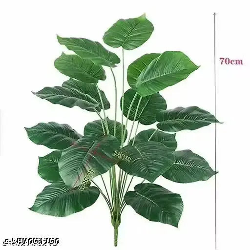 Artificial fake trees Maniplant Palm Plant 12 Leeves Without Pot ( 45cm.) Home Decoration for living room items for Bedroom decor, balcony Decoration Office Decoration Items Premium Artificial Big Green Decorative Plant with Pot | Indoor & Outdoor Home Dé