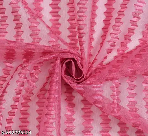 PRAFULL MILLAURE Poyester Net Tissue Transperant  Curtain for Door 7 Feet Pack of 1 Piece,Pink