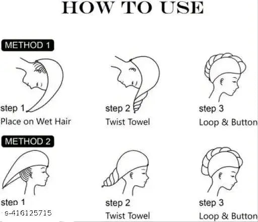 ( PACK OF  1 ) Hair Towel Wrap Turban Microfiber, Hair Drying Towels Quick Hair Hat Drying Shower Head Towels Wrapped Bath Cap Anti Frizz Hair Dryer Towel for Women Girl Wet/Long/Curly/Thick Hair Shower Caps heavy quality hair wrap towel (Export Quality)