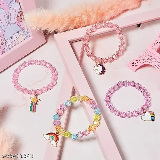 PALAY® 9 Pieces Unicorn Bracelets for Women Crystal Bracelet for Unicorn Birthday Supplies Bracelet for Women Stylish Latest (multi1)