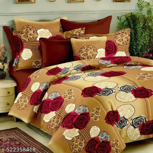 SEMWAL CREATIONS PRESENT GALACE COTTON BEST SELLING  Double BEDSHEETS KING SIZE(85*85) BEDSHEETS WITH 2 PILLOW COVER,FLAT BEDSHEETS , FANCY BEDSHEETS , COTTON BEDSHEETS ,POLYCOTTON BEDSHEETS,GALACE COTTON BEDSHEETS