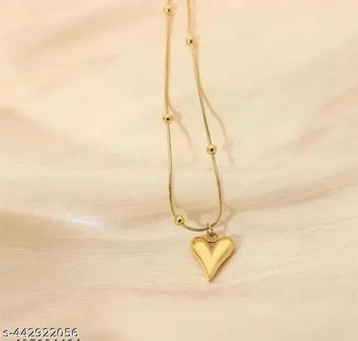 Little Heart Anti-Tarniish  Simple Light Luxury Stainless Steel Gold-Plated Chain Pendant | Stainless Steel Gold Plated/ Heart chain Waterproof Necklace | Gifts for Women and Girls