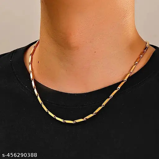 Gold Plated Chain For Men Will Never Loose Color Made By Premium Stainless Steel Material