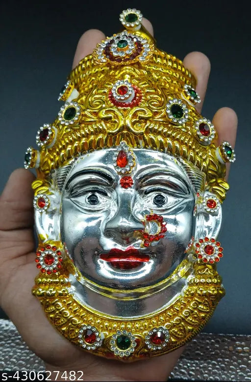 German Silver Lakshmi Face With Jewelry Decoration